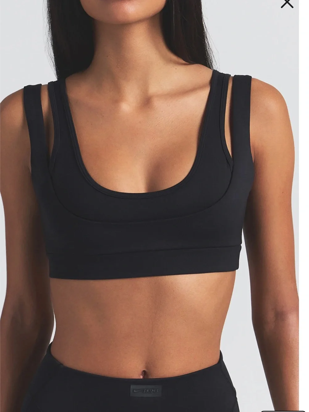 NikeSKIMS Double Strap Scoop Bra - Obsidian
